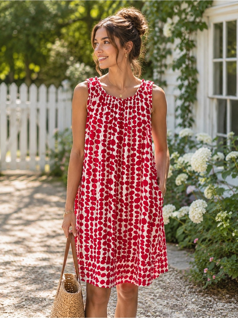 Cherry Pop Retro Print Sleeveless Shift Dress 🍒